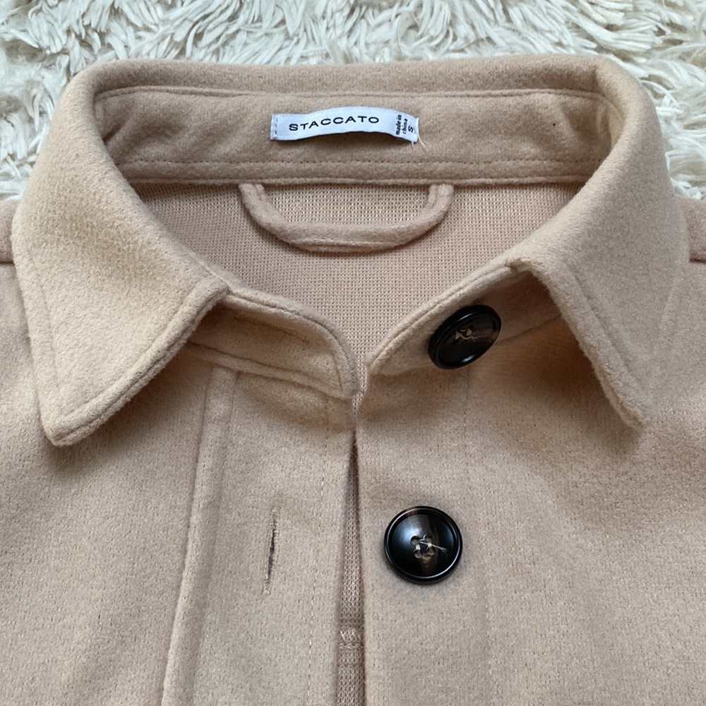 Staccato Button Down Shacket Tan - image 7